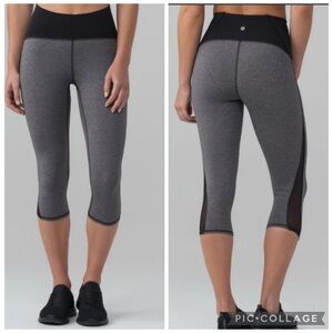 Lululemon Train Times Crop (17") Heathered Black / Black Size 6